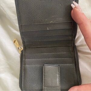 YSL gray zip around wallet